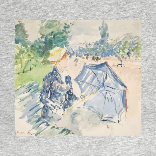 A Woman Seated at a Bench on the Avenue du Bois by Berthe Morisot by Classic Art Stall